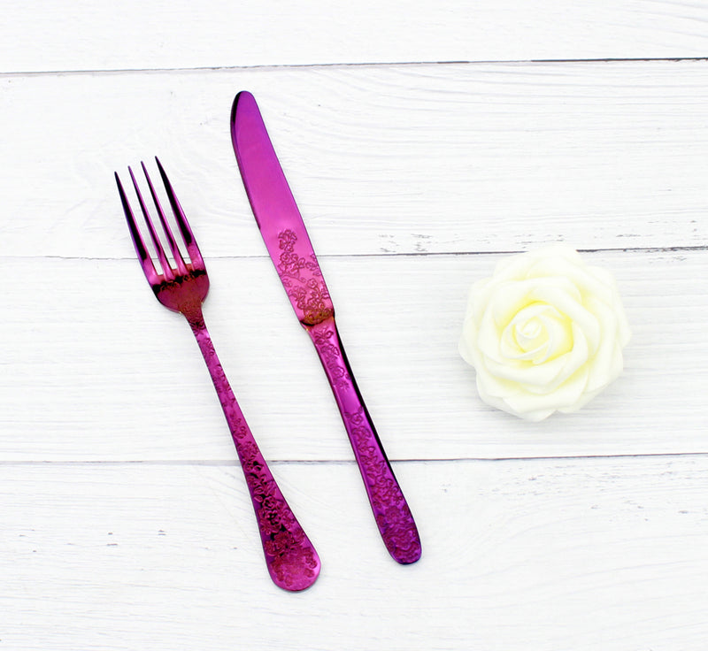 Elegant Flower Pattern Cutlery Set