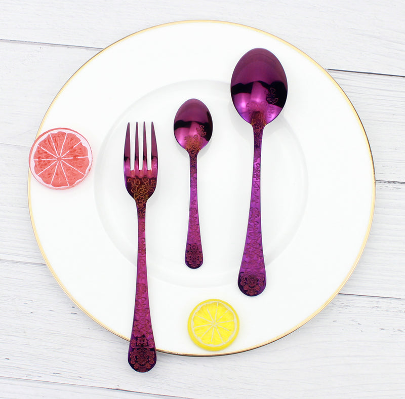Elegant Flower Pattern Cutlery Set