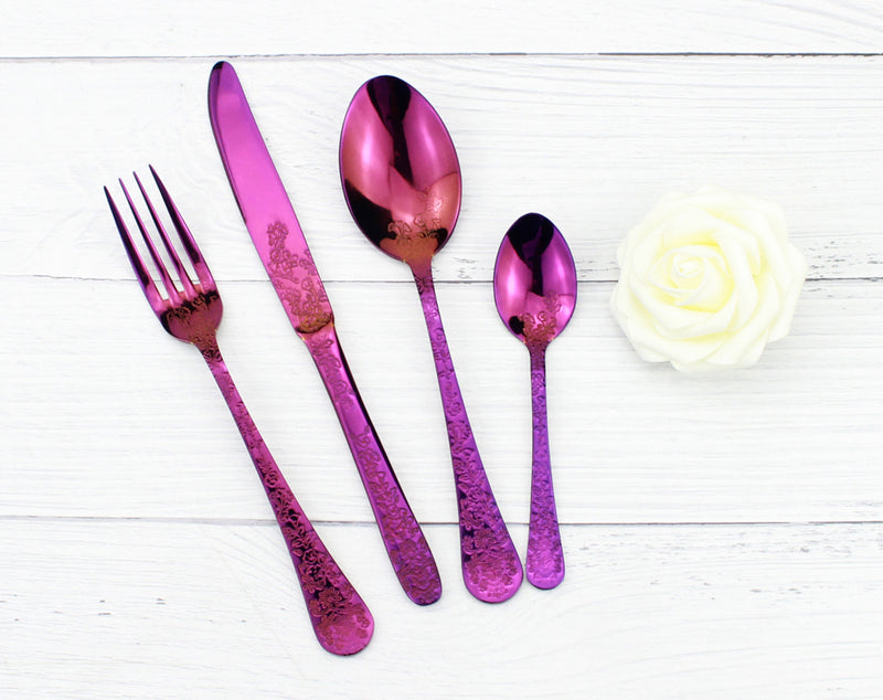 Elegant Flower Pattern Cutlery Set