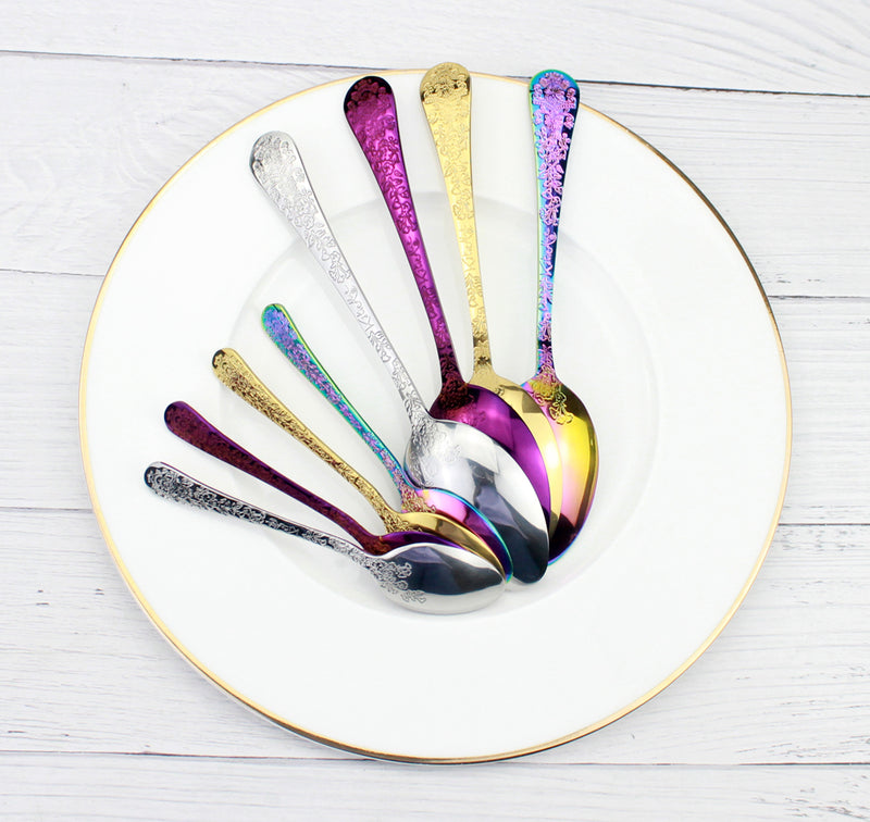Elegant Flower Pattern Cutlery Set