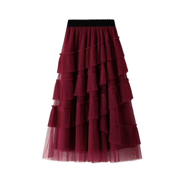 Full-Length Ruffled Skirt
