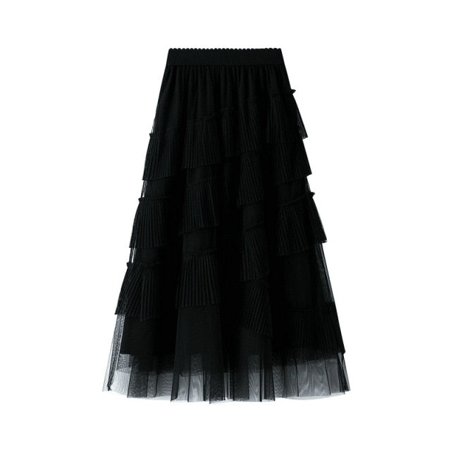 Full-Length Ruffled Skirt