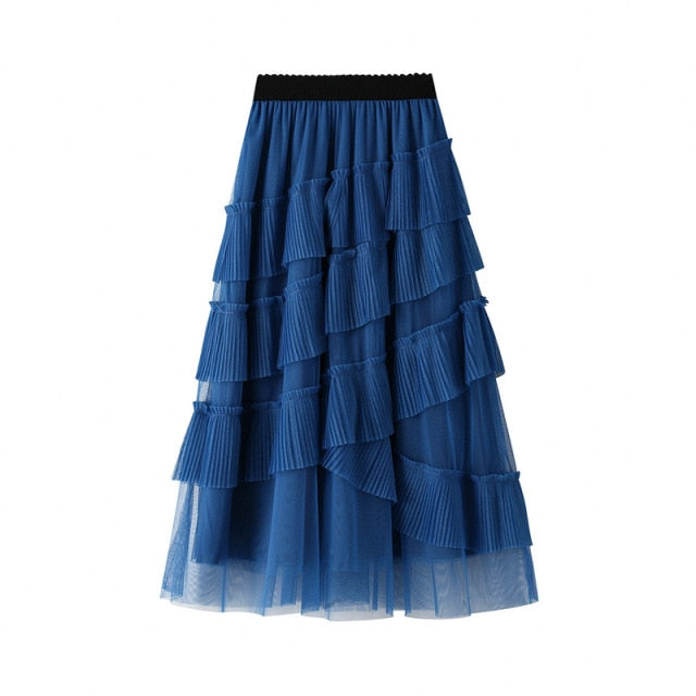 Full-Length Ruffled Skirt