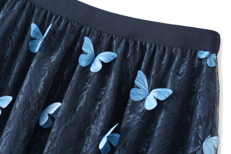 Butterfly Lace Full-Length Skirt