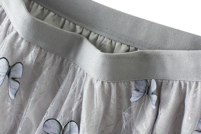 Butterfly Lace Full-Length Skirt