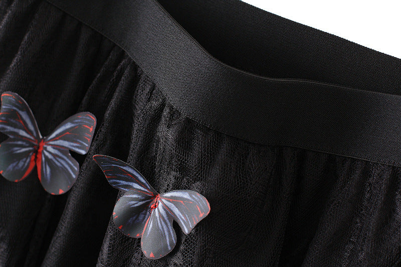 Butterfly Lace Full-Length Skirt