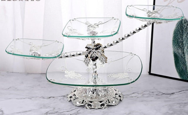 Tiered Glass and Metal Platter
