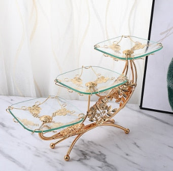 Tiered Glass and Metal Platter