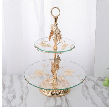 Tiered Glass and Metal Platter