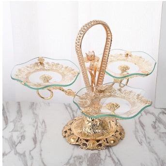 Tiered Glass and Metal Platter