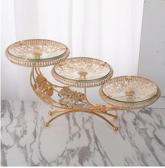Tiered Glass and Metal Platter