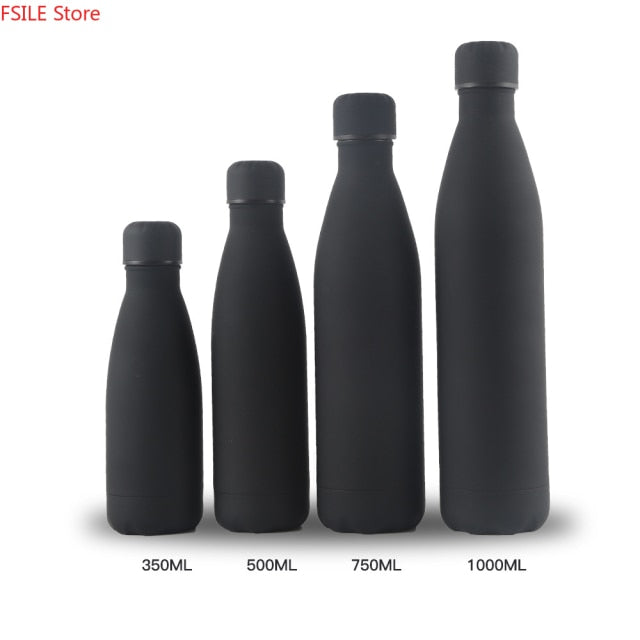 Monochrome Stainless Steel Water Bottle (350 ml, 500 ml, 750 ml, 1,000 ml)
