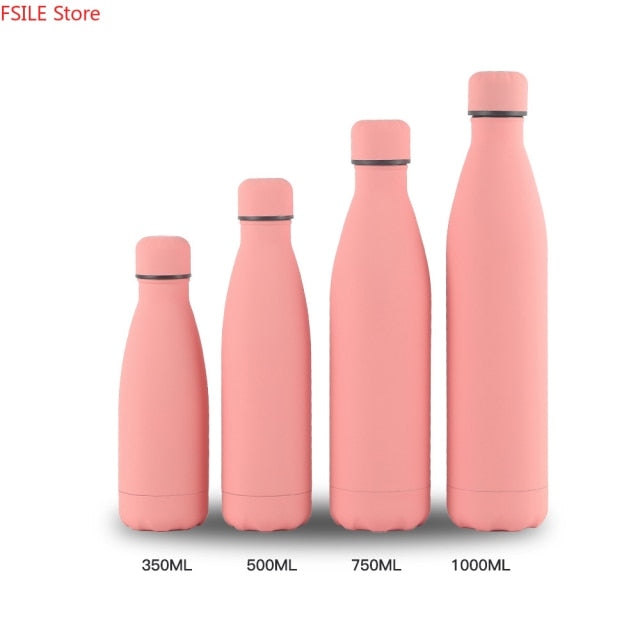 Monochrome Stainless Steel Water Bottle (350 ml, 500 ml, 750 ml, 1,000 ml)