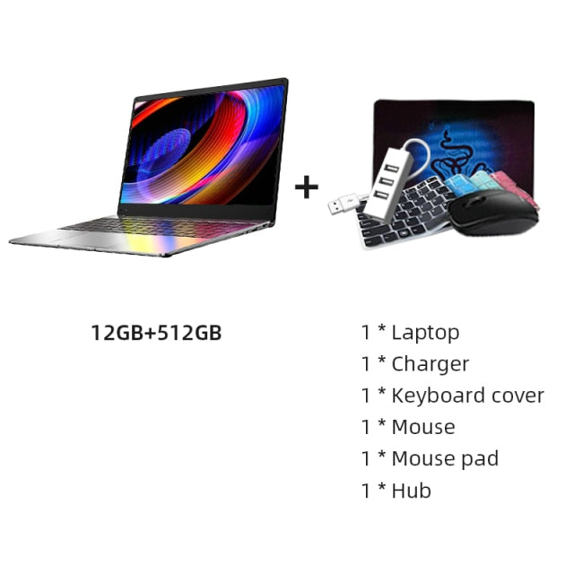 Dere MBook M10 Laptop 15.6" Intel Celeron N5095 FHD Core 12 GB ROM 256 GB, 512 GB Windows 10