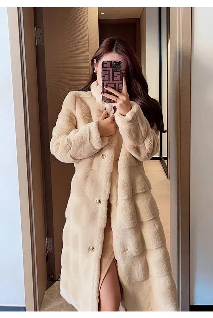 Long Faux-Fur Winter Coat