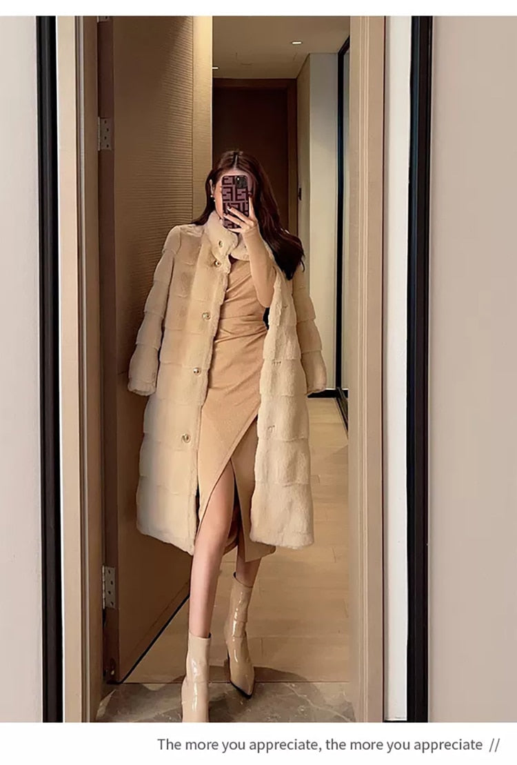 Long Faux-Fur Winter Coat