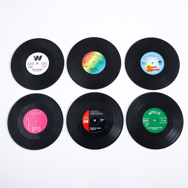 Vinyl Record Coasters (6 Pieces)