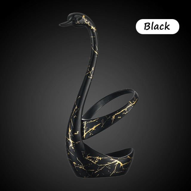 Stainless Steel Spoon and Fork Set with Swan-shaped Holder