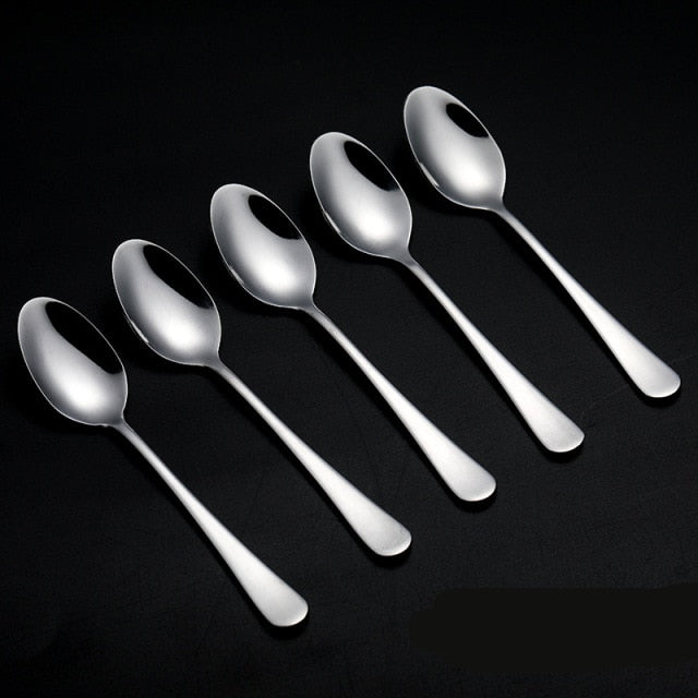 Stainless Steel Spoon and Fork Set with Swan-shaped Holder
