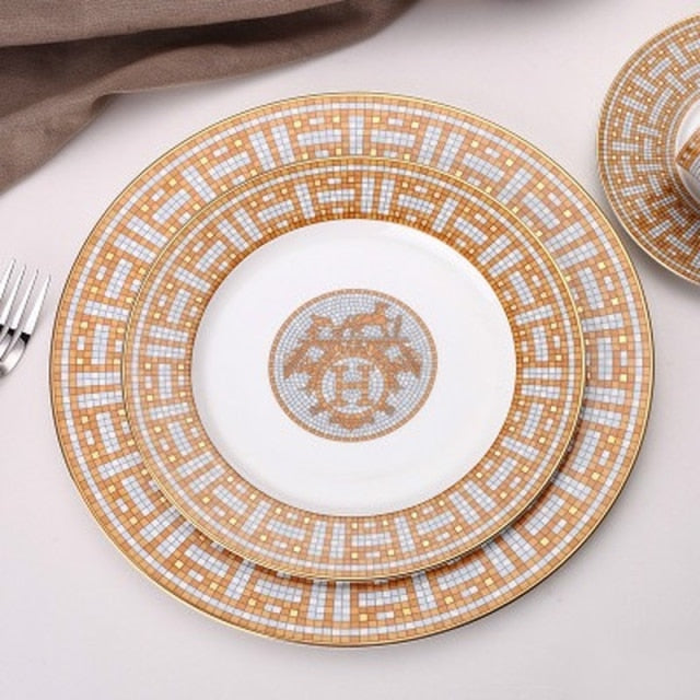 Ceramic Plate with Geometric Design