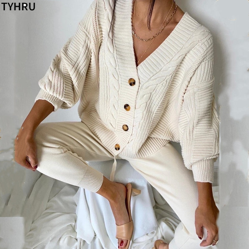 Sweat Pants and Cardigan Set