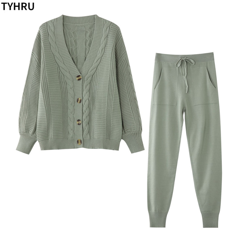 Sweat Pants and Cardigan Set