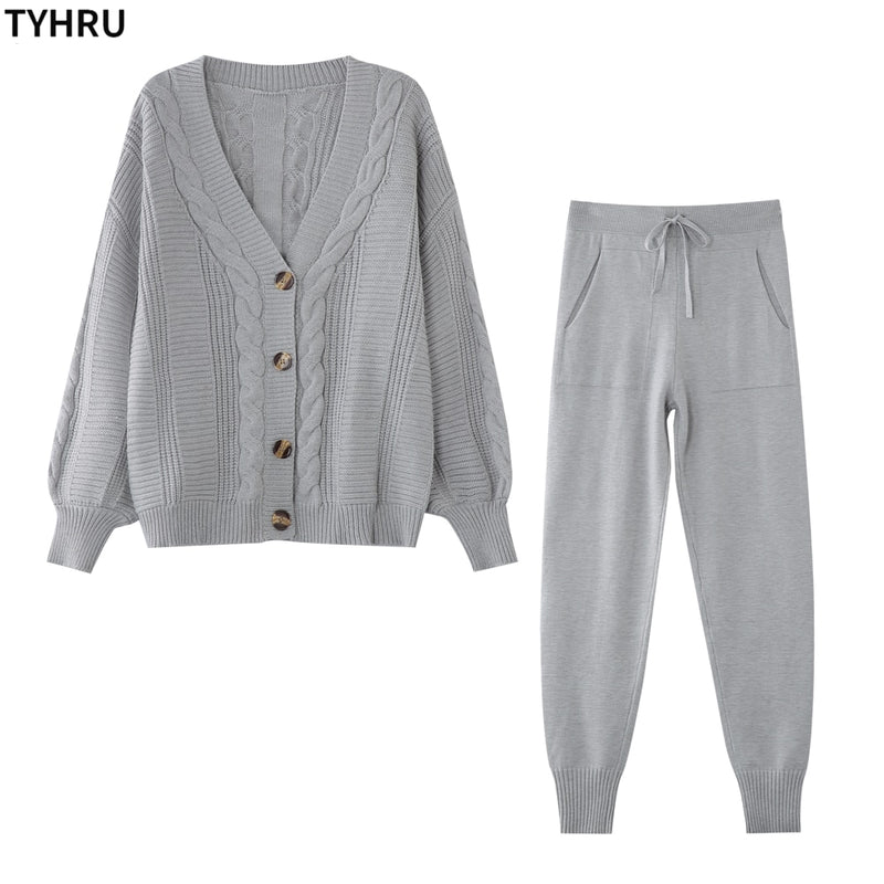Sweat Pants and Cardigan Set