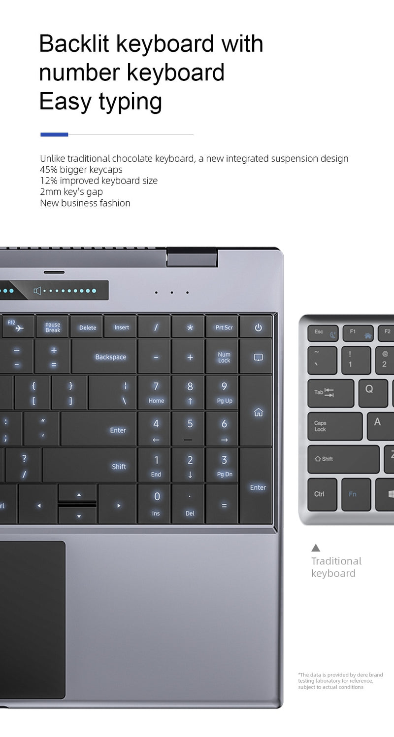 Dere TBook T10 Laptop Intel Core i5 15.6" FHD IPS Laptop Windows 10 Pro 16 GB 512 GB SSD Metal Notebook