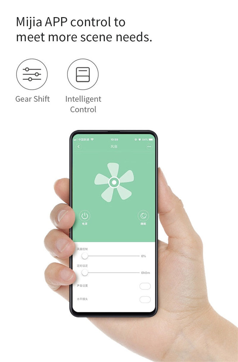 Lightweight Thin Oscillating Smart Tower Fan