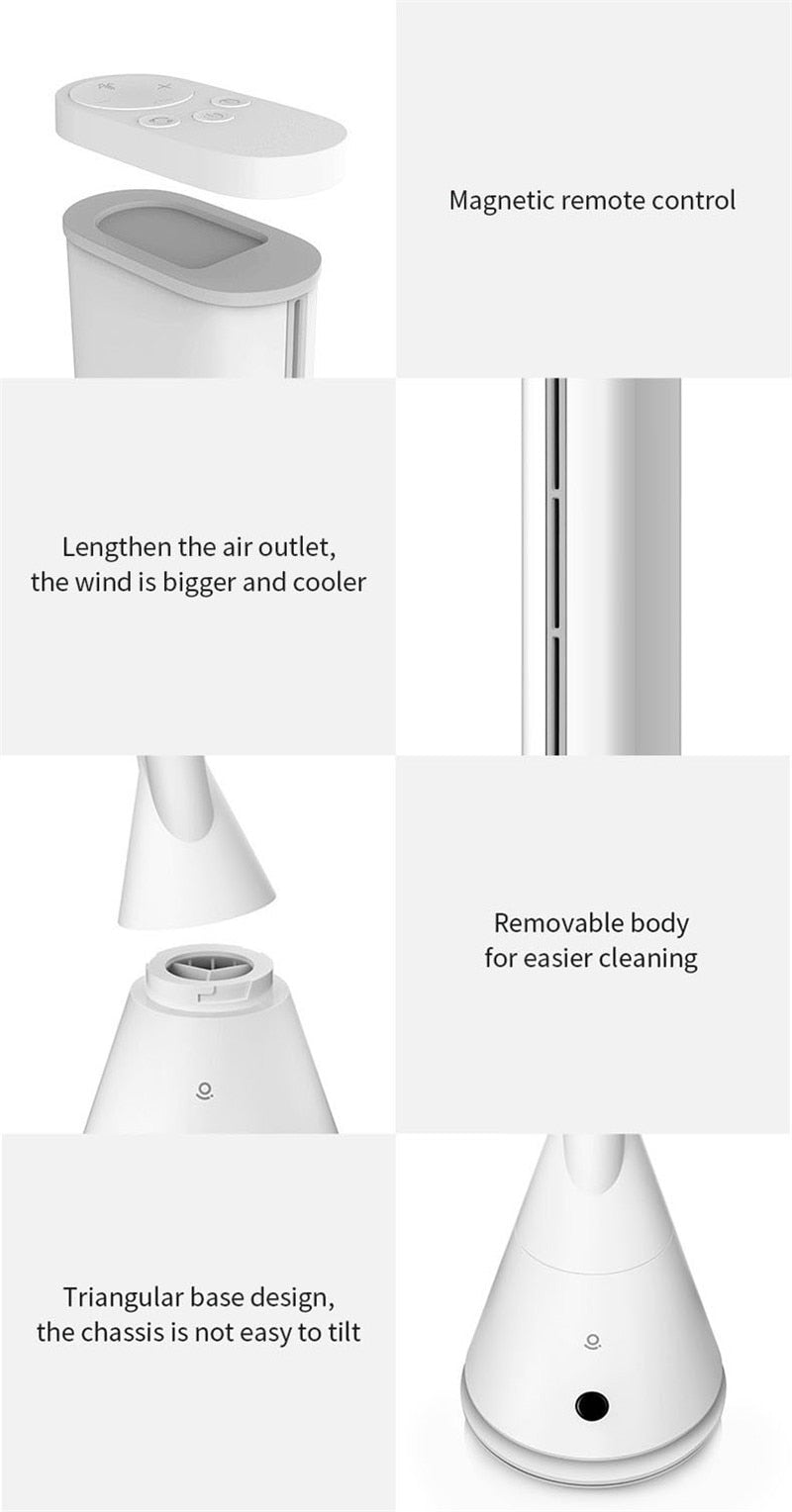 Lightweight Thin Oscillating Smart Tower Fan