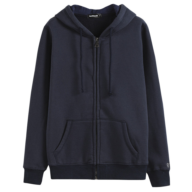 Cotton Solid Color Sweatshirt Zip-Up or Pullover