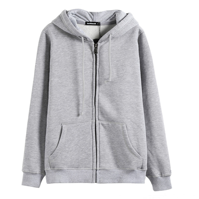 Cotton Solid Color Sweatshirt Zip-Up or Pullover