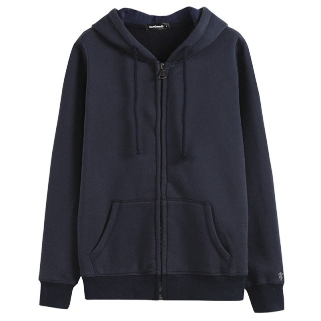 Cotton Solid Color Sweatshirt Zip-Up or Pullover