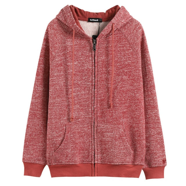 Cotton Solid Color Sweatshirt Zip-Up or Pullover