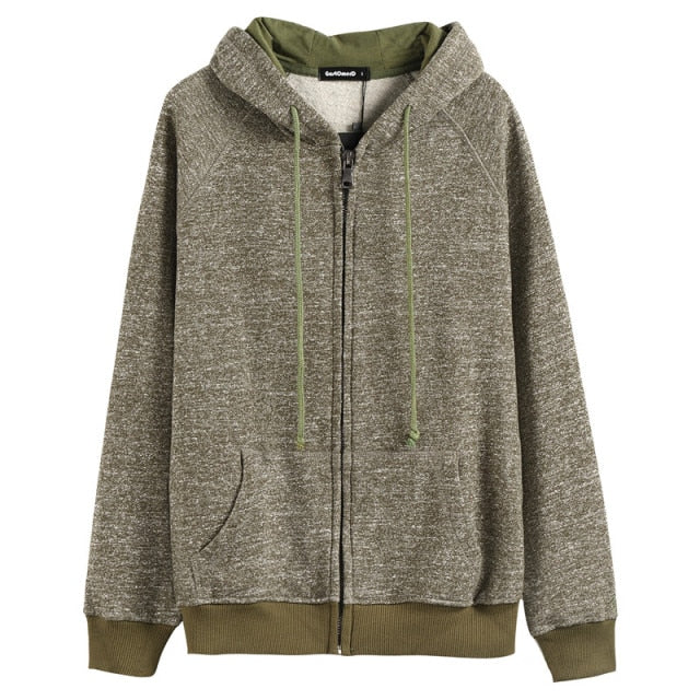 Cotton Solid Color Sweatshirt Zip-Up or Pullover