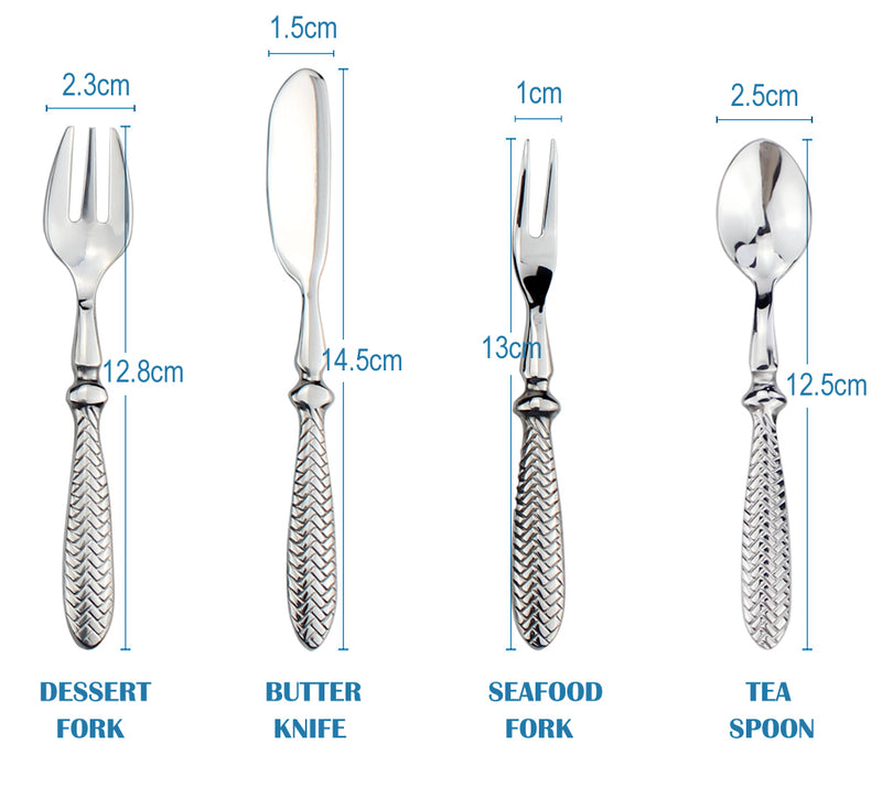 Exquisite Woven Pattern Stainless Steel Cutlery Set