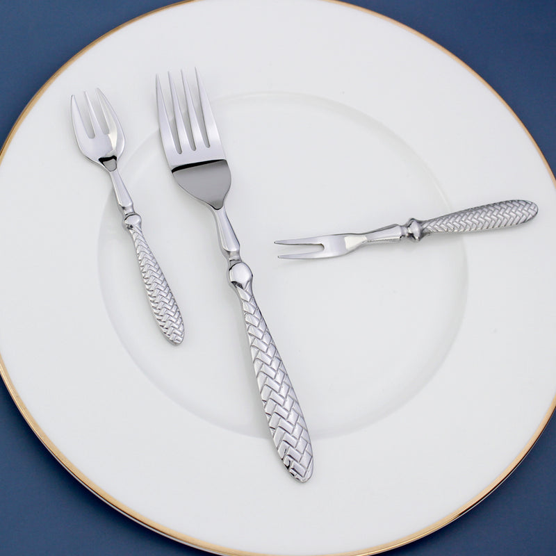 Exquisite Woven Pattern Stainless Steel Cutlery Set
