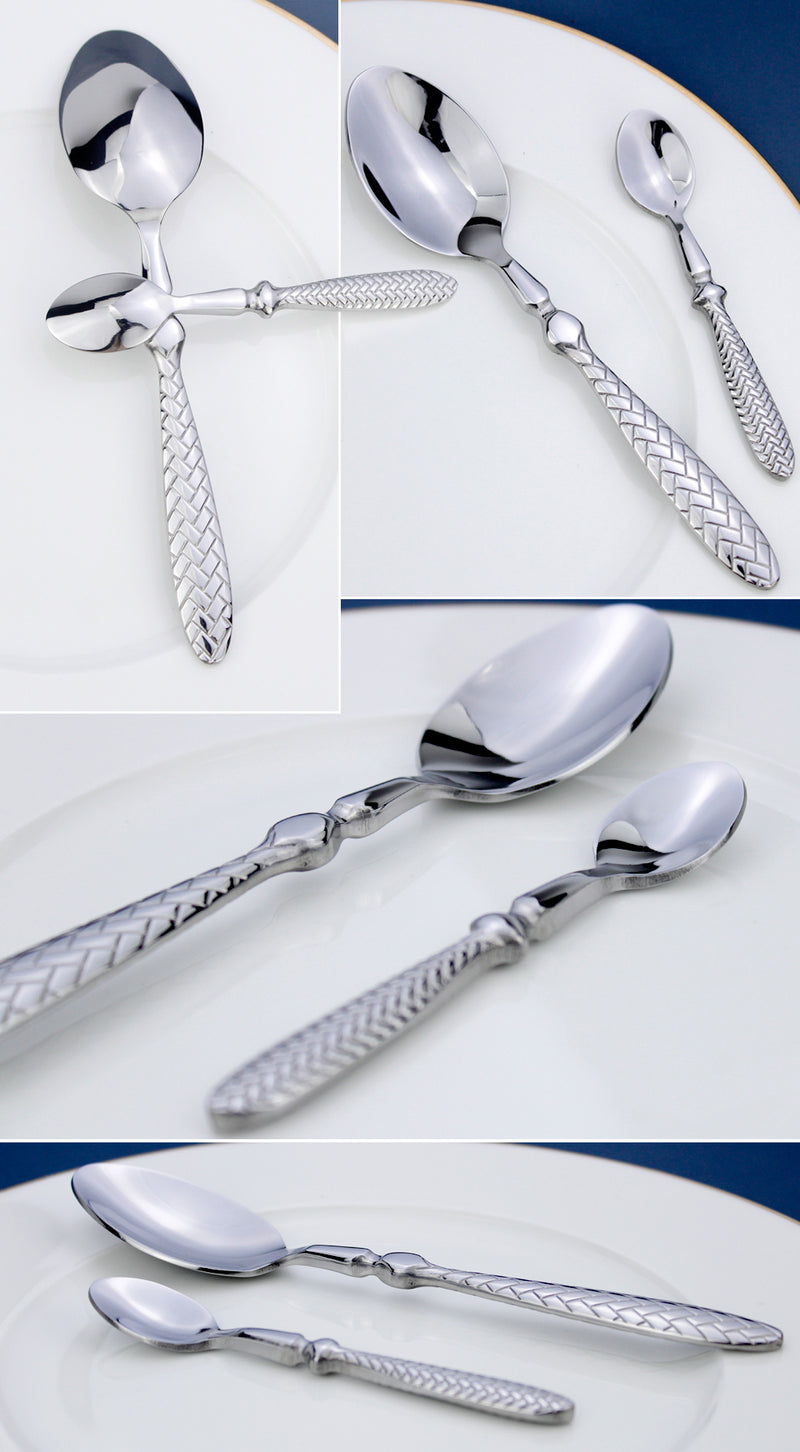 Exquisite Woven Pattern Stainless Steel Cutlery Set