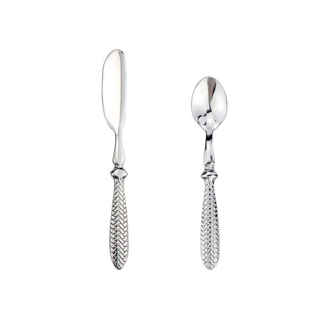 Exquisite Woven Pattern Stainless Steel Cutlery Set