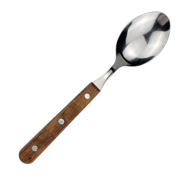 Delightful Stainless Steel Wooden-Handle Cutlery Set