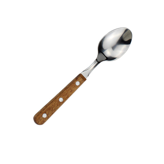 Delightful Stainless Steel Wooden-Handle Cutlery Set