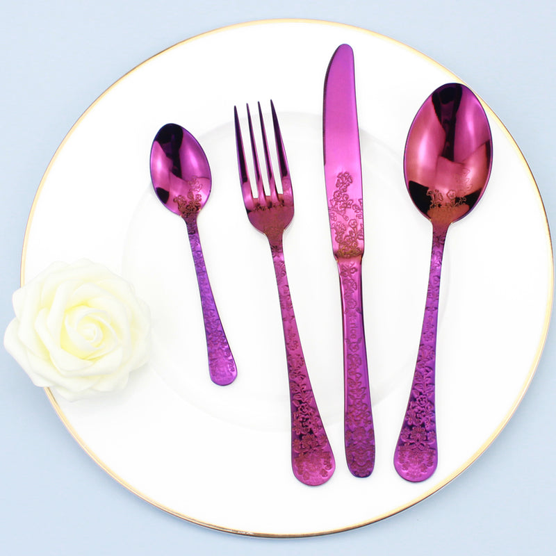 Elegant Flower Pattern Cutlery Set