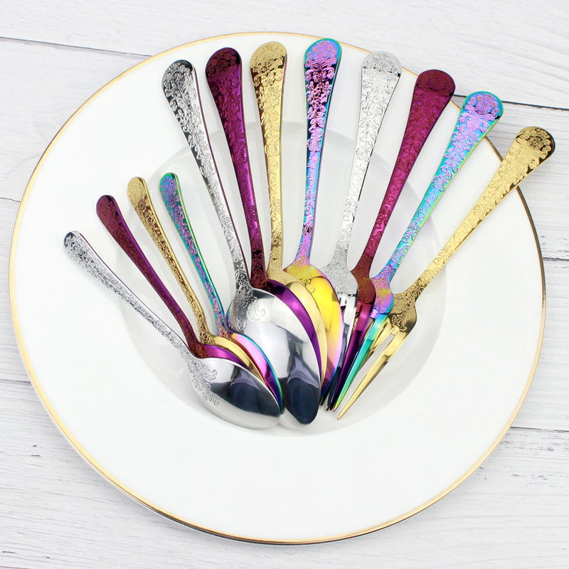 Elegant Flower Pattern Cutlery Set