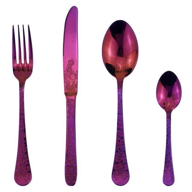 Elegant Flower Pattern Cutlery Set