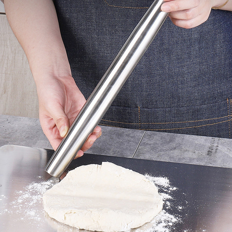 Sleek Modern Stainless Steel Rolling Pin