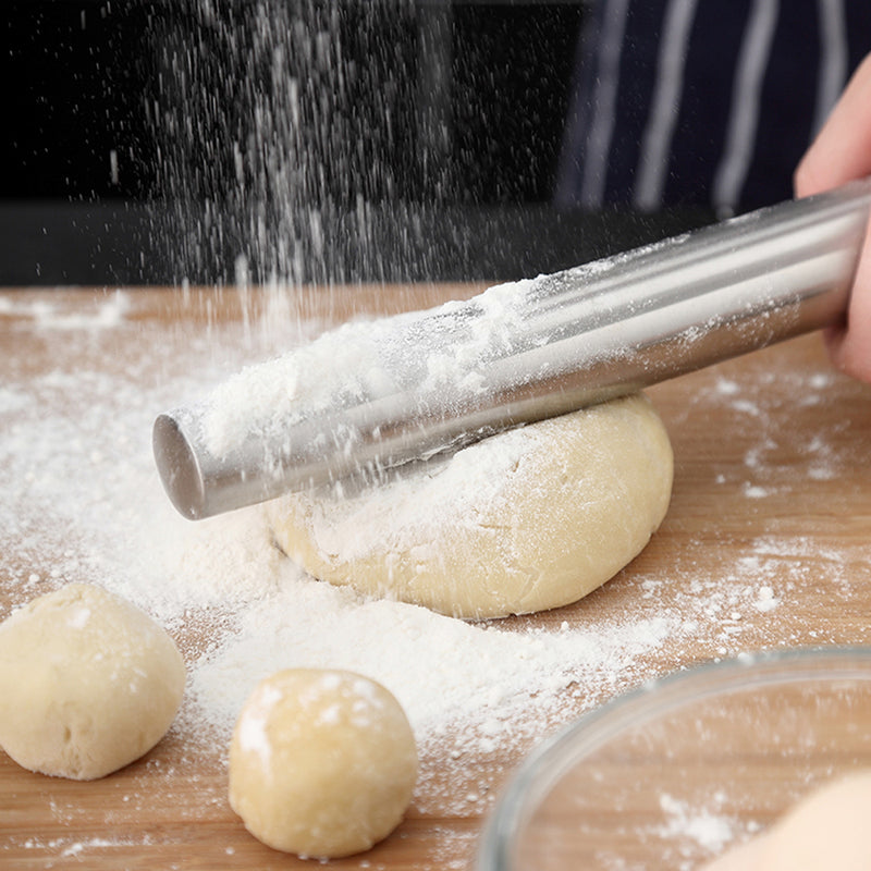 Sleek Modern Stainless Steel Rolling Pin