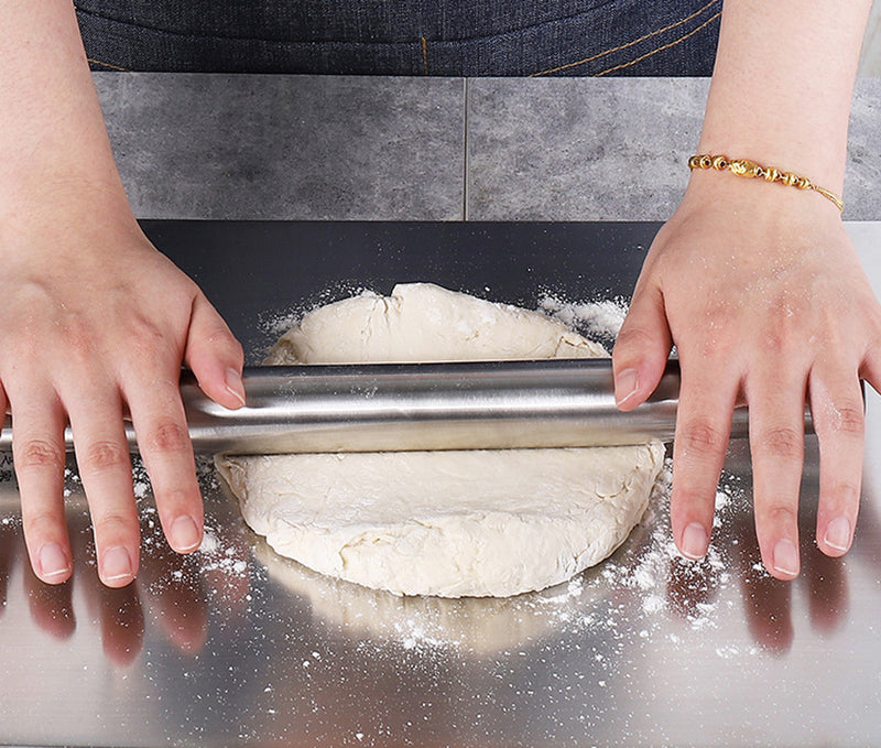 Sleek Modern Stainless Steel Rolling Pin