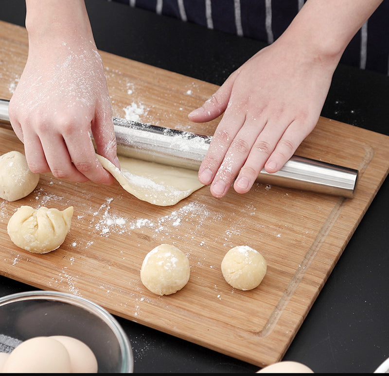 Sleek Modern Stainless Steel Rolling Pin