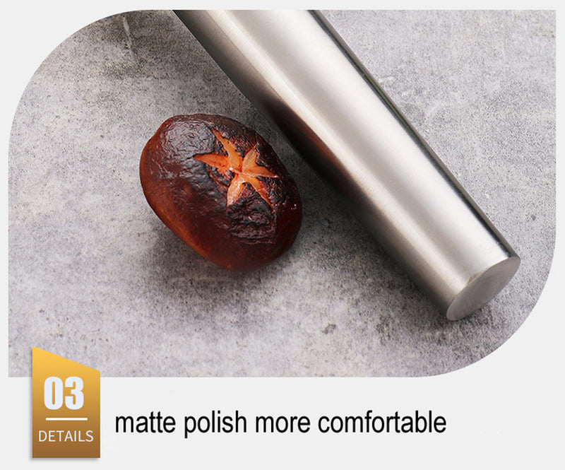 Sleek Modern Stainless Steel Rolling Pin