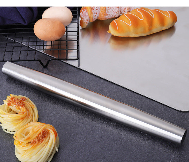 Sleek Modern Stainless Steel Rolling Pin